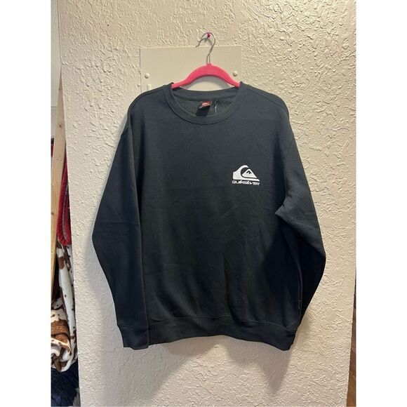 Quiksilver Black Crewneck Sweatshirt Men’s Size Large NEW - Picture 1 of 9